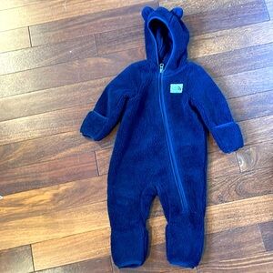North face baby bunting fleece navy blue